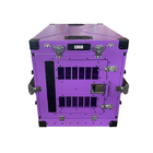 Pet Medium Aluminiowe składane pudełko dla psa Metalowe składane fioletowe kolory 30 cali