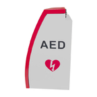 Uniwersalna, czerwona, zakrzywiona, montowana na ścianie szafka AED z alarmem do oświetlenia