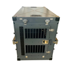 Aluminiowe pudełko podróżne dla psa składane w kolorze szarym