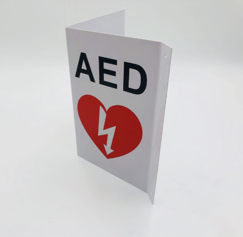 Plastikowy znak ścienny AED w kształcie litery V do inteligentnej pierwszej pomocy na zewnątrz