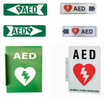 Biało-zielony znak defibrylatora awaryjnego AED Niestandardowy znak restartu serca defibrylatora