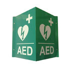 3-kierunkowy znak AED z tworzywa sztucznego z PVC, niestandardowe drukowanie Znak AED pierwszej pomocy w kształcie litery V.