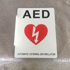 Oznaczony 2-drożny płaski znak ścienny AED, znak 90 stopni AED 254x177 mm