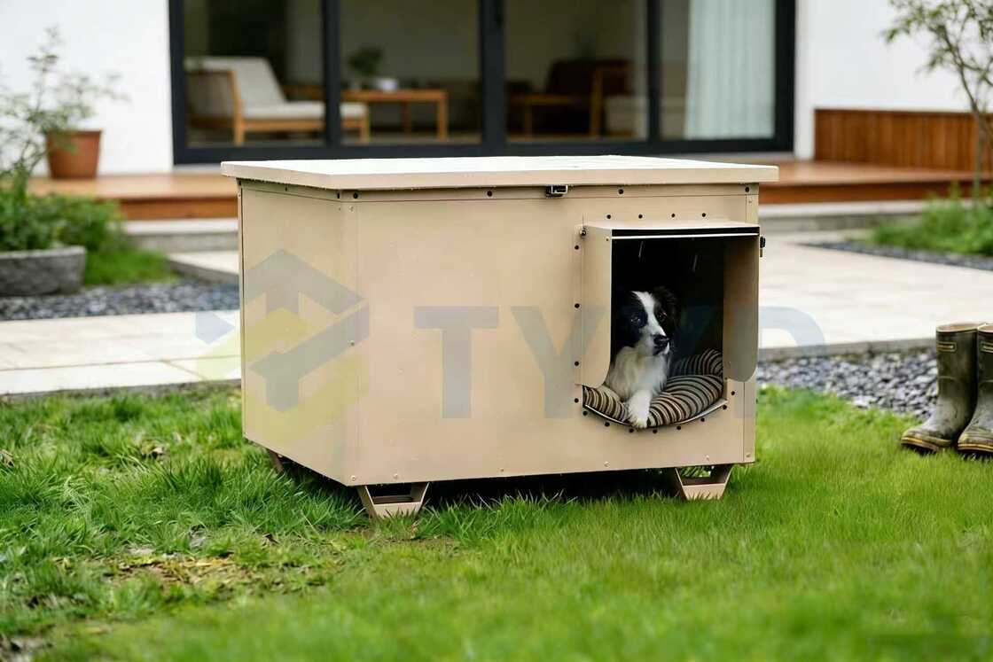 TYXD  Aluminum Insulated Dog House Weatherproof Dog Kennel Outdoor All-Weather Pet Condo Durable Rust-Resistant Factory Store
