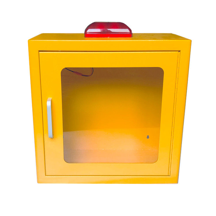 Alarmowane defibrylatory AED w kolorze żółtym ze światłem stroboskopowym